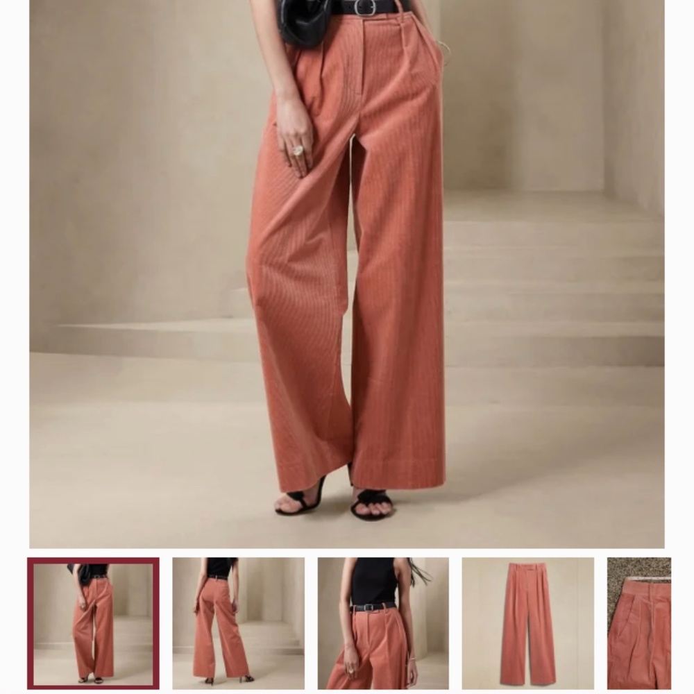 NWT Banana Republic Rivoli Relaxed Fit Blush Pink Corduroys 4 Petite